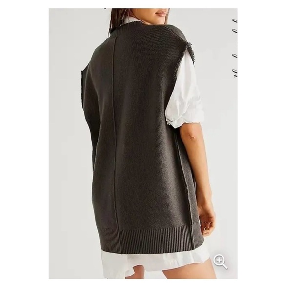 NWT Free People Oakleigh Rib Vest in Charcoal size small reg $98 - Picture 9 of 14